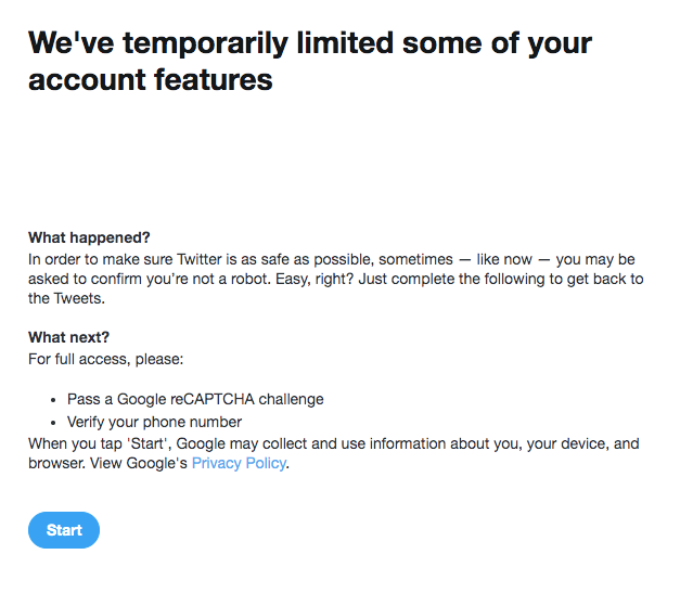 Twitter Limited Some Of Your Account Features Owlead Support